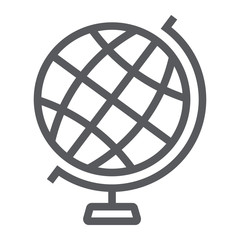 Globe line icon, earth and world, geography sign vector graphics, a linear pattern on a white background, eps 10.