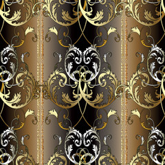 Striped Baroque seamless pattern.