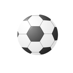Fototapeta premium Black and white soccer ball close-up isolated on white background. Football equipment. Vector illustration