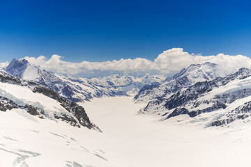 Fototapeta na wymiar Glacier at top of jungfraujoch