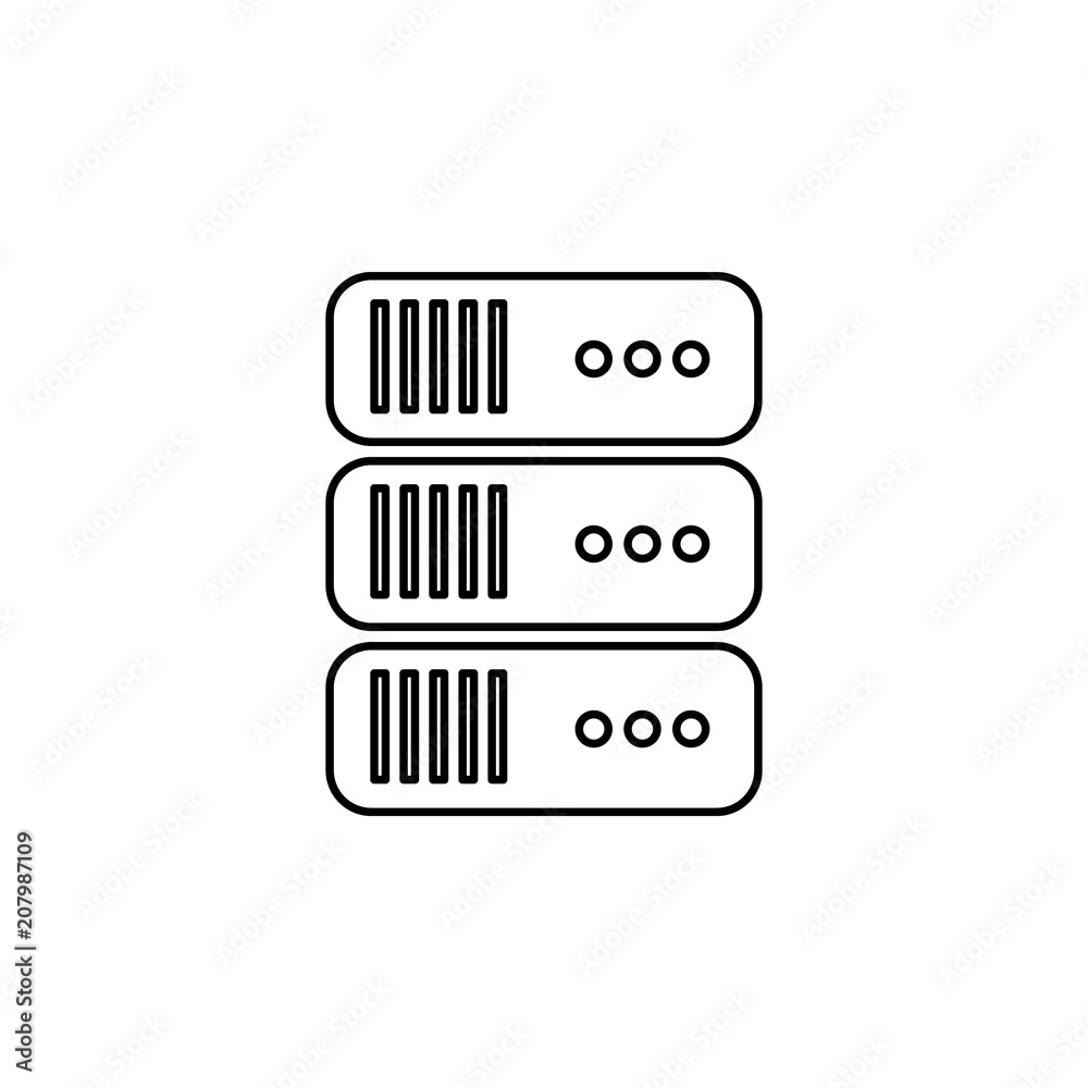 Poster date server outline icon. element of equipment icon for mobile concept and web apps. thin line date 