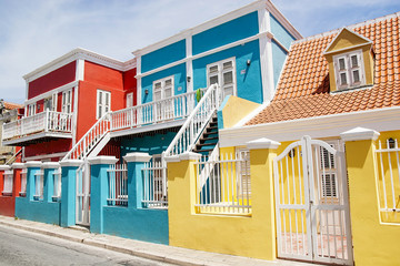 Colorful row houses in island city