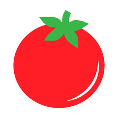 Simple, flat tomato icon. Isolated on white