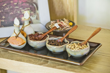 Luxury herbs in spa room