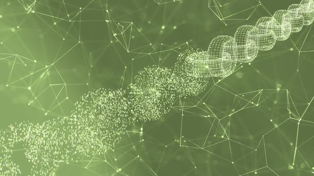 Futuristic colorful blockchain chain motion on cryptocurrency network animation background. 