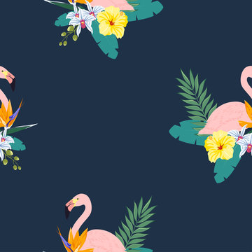 tropical flamingo pattern
