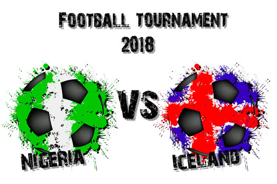Soccer game Nigeria vs Iceland