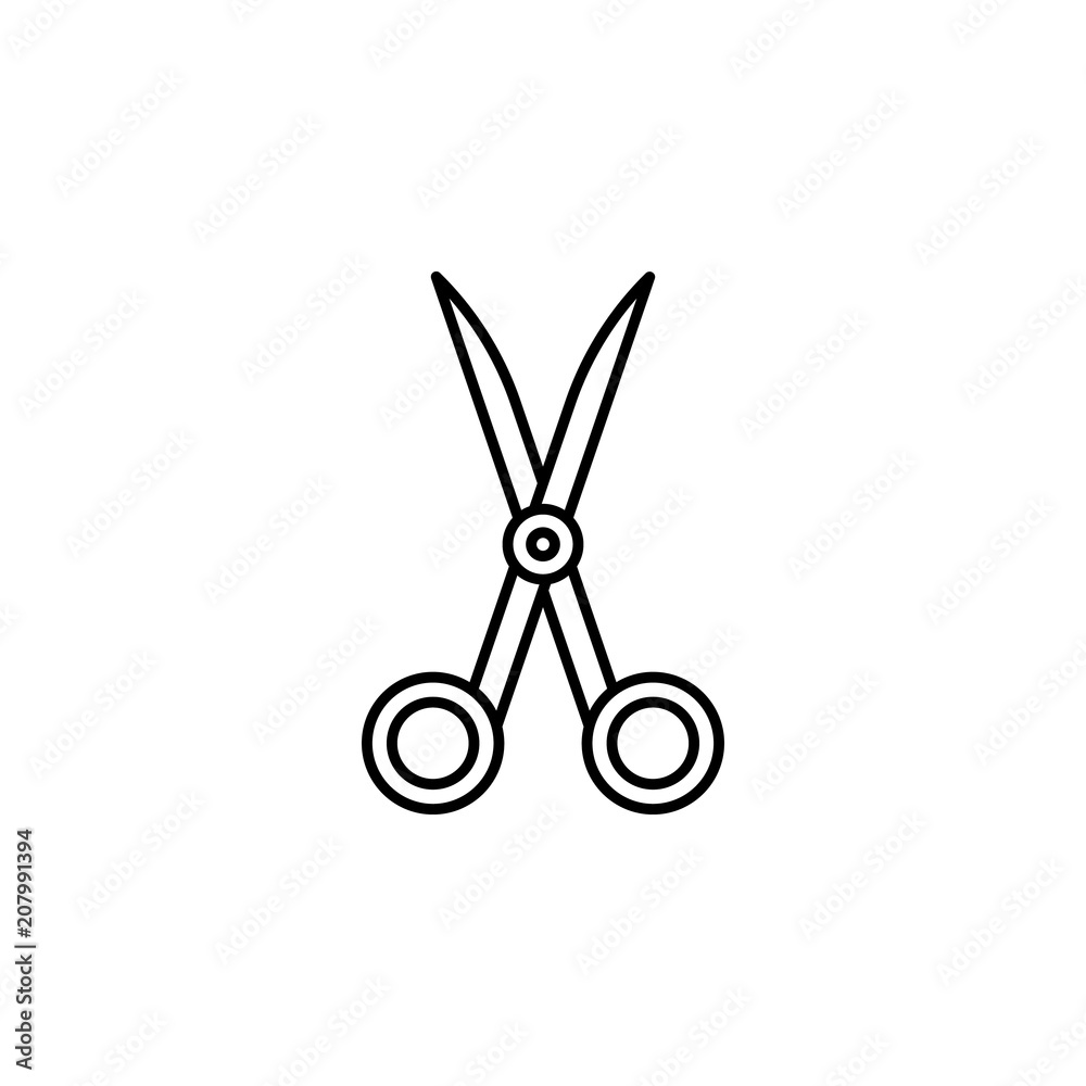 Poster scissors outline icon. element of simple education icon for mobile concept and web apps. thin line s
