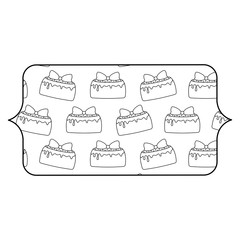 banner with birthday cake design over white background, vector illustration