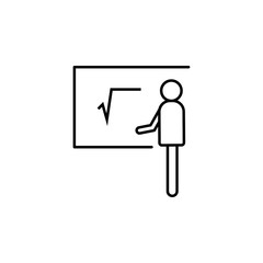 schoolboy at the blackboard outline icon. Element of simple education icon for mobile concept and web apps. Thin line schoolboy at the blackboard outline icon can be used for web