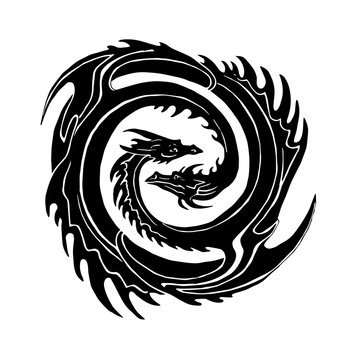 two dragons yin Yan symbol