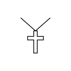cross on the string outline icon. Element of religion sign for mobile concept and web apps. Thin line cross on the string outline icon can be used for web and mobile