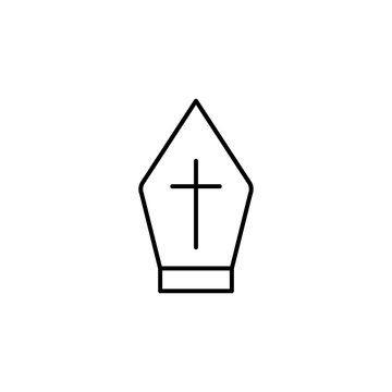 recommend clip art: miter outline icon. Element of religion sign for mobile concept and web apps. Thin line miter outline icon can be used for web and mobile