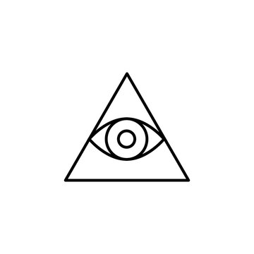 recommend clip art: eye in the pyramid outline icon. Element of religion sign for mobile concept and web apps. Thin line eye in the pyramid outline icon can be used for web and mobile