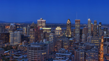 Montreal's skyline, the view from Mont Royal, Quebec, Canada. 