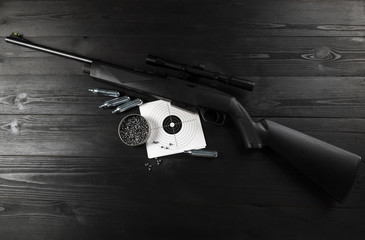 air rifle on co2 and ammunition and shields