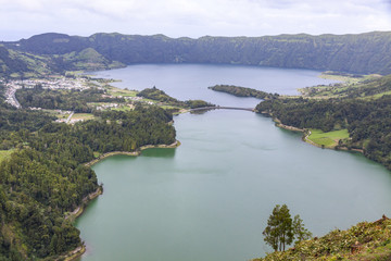 Lake of Sete Cidades on Sao Miguel island, Azores, Portugal