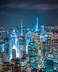 New York, Manhattan at night