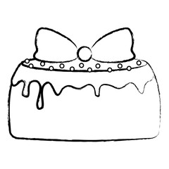 birthday cake icon over white background, vector illustration