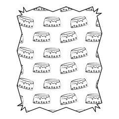 Fototapeta premium abstract frame with Birthday cake pattern over white background, vector illustration