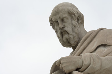 Fototapeta na wymiar classic statues Plato close up