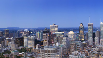 Montreal's skyline, the view from Mont Royal, Quebec, Canada. 