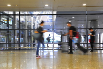 Passengers in Shanghai Pudong International Airport Airport