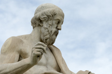 Fototapeta na wymiar classic statues Plato close up