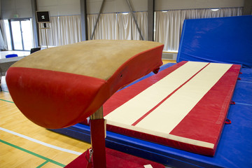 Gymnastic equipment in a gymnastic center 