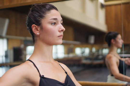 Ballerina Training in the Studio.