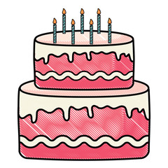 sweet cake icon over white background, colorful design. vector illustration