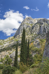 Portrait view of Pestin Grad, the ridge overlooking Kotor.