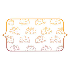 banner with Birthday cake pattern over white background, vector illustration