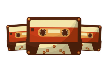cassettes music retro style vector illustration design