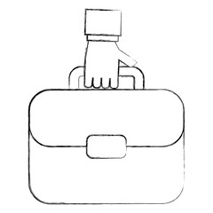 hand with portfolio briefcase isolated icon vector illustration design