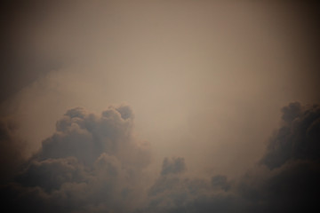 Close-up of cumulus clouds that looks like outer space