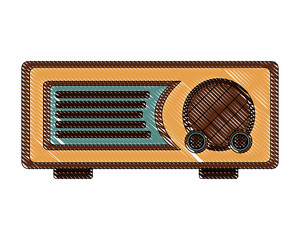 retro vintage radio music sound vector illustration