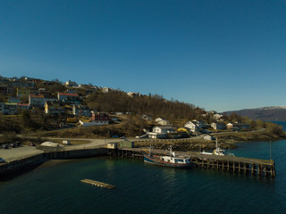 Fototapeta na wymiar The city of Narvik in Norway from above