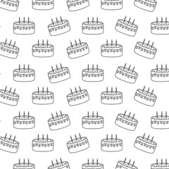 Background of Birthday cake pattern, vector illustration