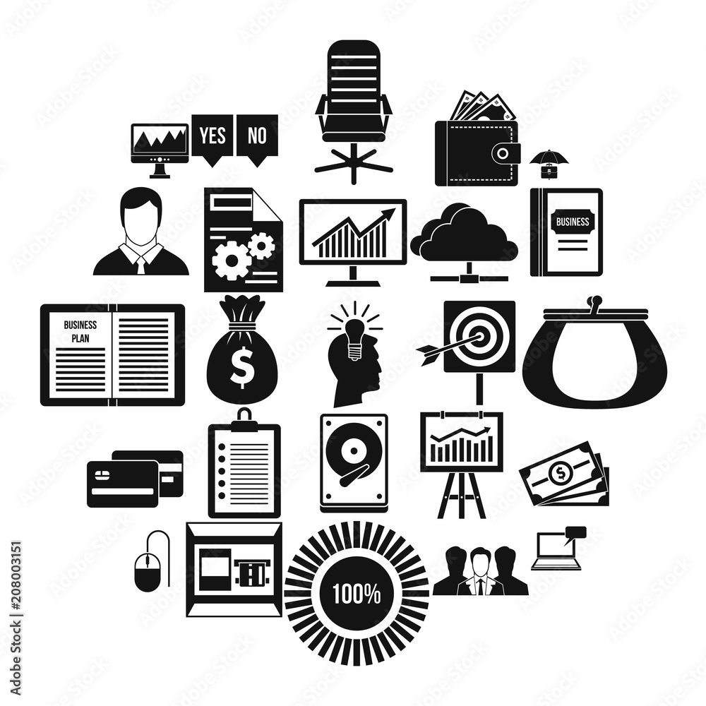 Poster server icons set. simple set of 25 server vector icons for web isolated on white background