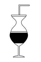 Cocktail drink icon over white background, vector illustration