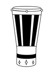 samba drum icon over white background, vector illustration
