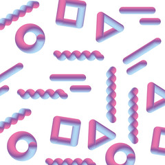 fluid abstract geometric shapes circle spiral triangle square background design vector illustration