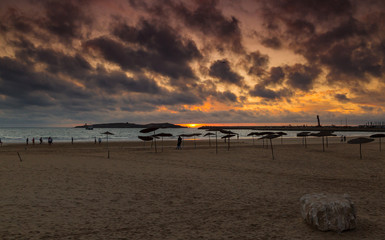 Fototapeta na wymiar Spectacular sunset in Essaouira