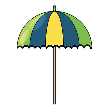 Beach parasol icon over white background, vector illustration