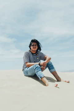 Desert portraits of a young Native American man