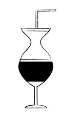 Cocktail drink icon over white background, vector illustration