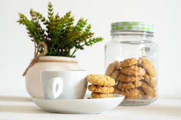 Cereal cookies on white table