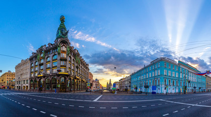 Saint Petersburg. Nevsky Prospect. Cities of Russia. Panorama of Nevsky Prospekt to St. Petersburg.