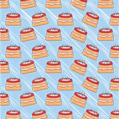 background of cake with candles pattern, vector illustration